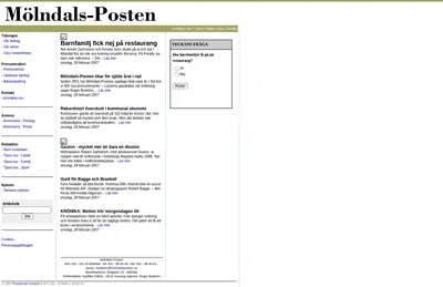 molndalsposten.se startsida 2007