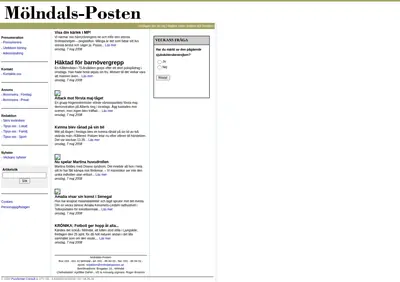 molndalsposten.se startsida 2008