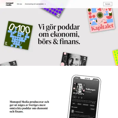 Monopol Media, www.monopolmedia.se startsida 2024