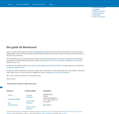 MONTESSORI TIDNINGEN startsida 2022