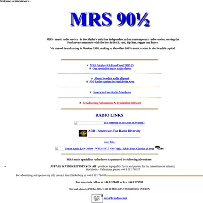 MRS 90 ½ startsida 1998
