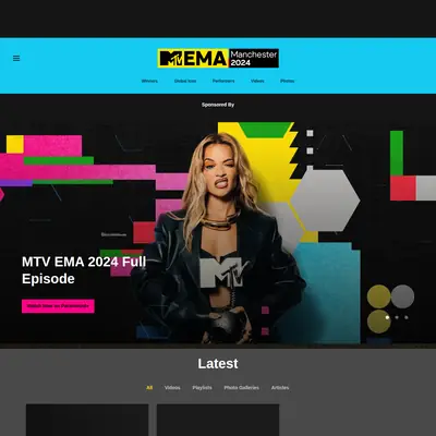 MTV EMA startsida 2025