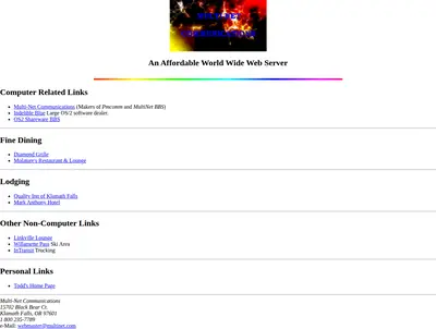 MULTINET startsida 1998