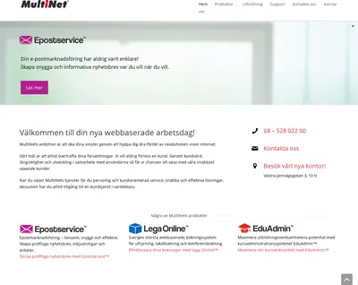 MULTINET startsida 2016
