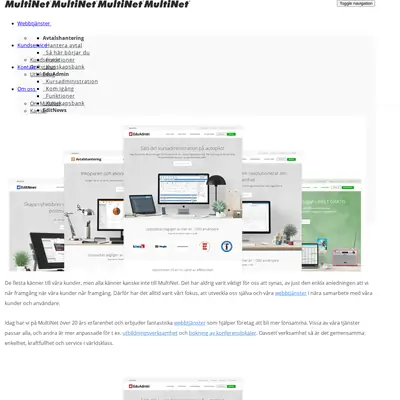 MULTINET startsida 2018