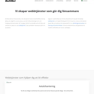 MULTINET startsida 2022