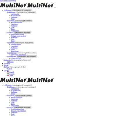 MULTINET startsida 2025