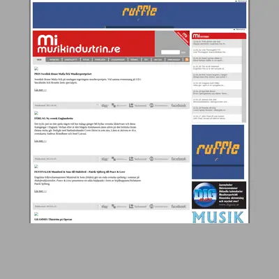 musikindustrin.se startsida 2012