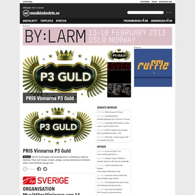 musikindustrin.se startsida 2013