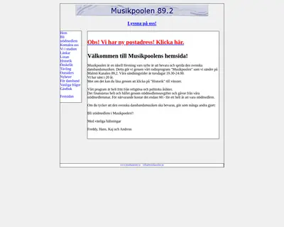 Musikpoolen startsida 2008