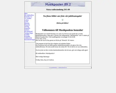 Musikpoolen startsida 2009