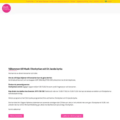 Musik i Storkyrkan & S:t Jacobs kyrka startsida 2020