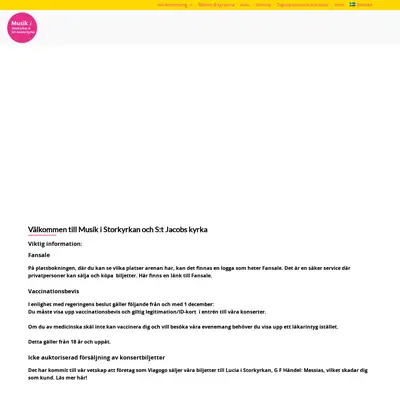Musik i Storkyrkan & S:t Jacobs kyrka startsida 2022