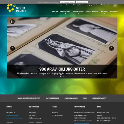 www.musikverket.se startsida 2020