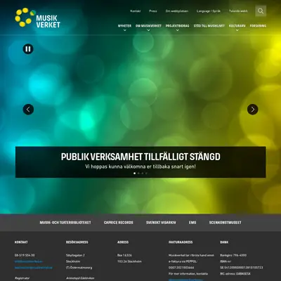 www.musikverket.se startsida 2021