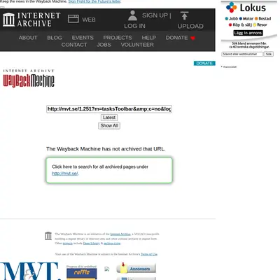 mvt.se startsida 2009
