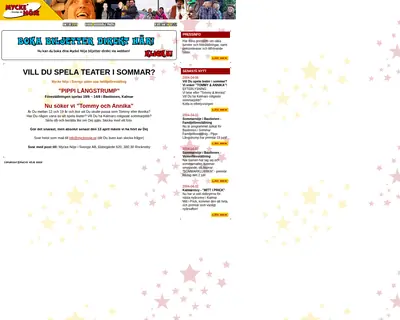 mycketnöje.se startsida 2004