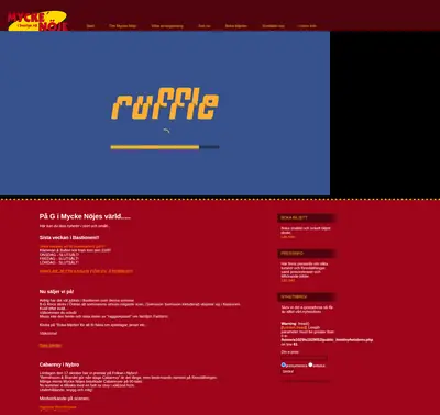 mycketnöje.se startsida 2009