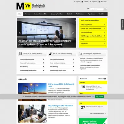 myh.se startsida 2020