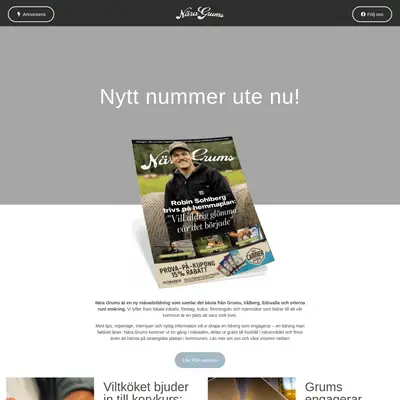 www.naragrums.se startsida 2025