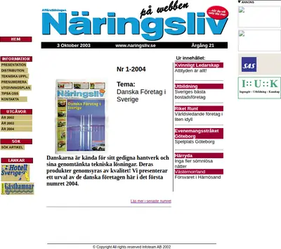 Affärstidningen Näringsliv startsida 2004