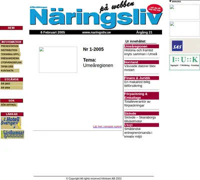 Affärstidningen Näringsliv startsida 2005