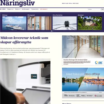 Affärstidningen Näringsliv startsida 2023