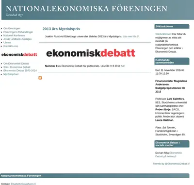 Ekonomisk Debatt startsida 2015