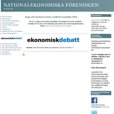Ekonomisk Debatt startsida 2016