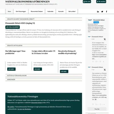 Ekonomisk Debatt startsida 2025