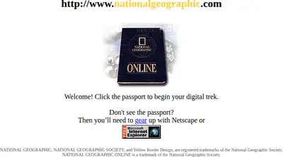 National geographic nyhetsbrev startsida 1996