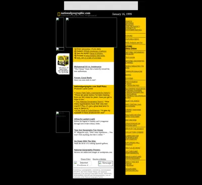 National geographic nyhetsbrev startsida 1999