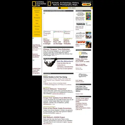 National geographic nyhetsbrev startsida 2000
