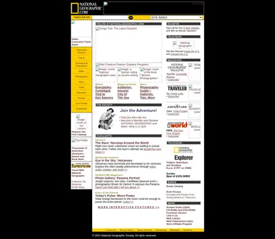 National geographic nyhetsbrev startsida 2001