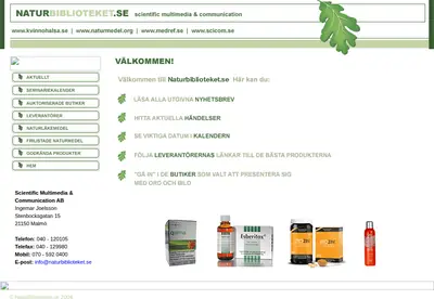 www.naturbiblioteket.se startsida 2005