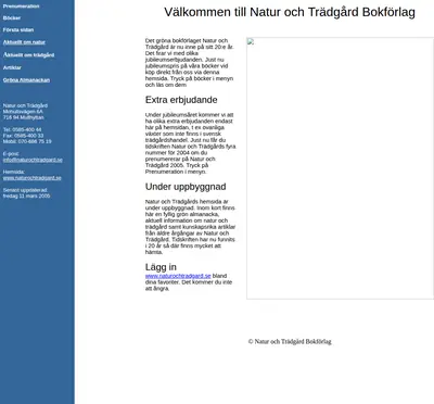 Natur och Trädgård startsida 2005