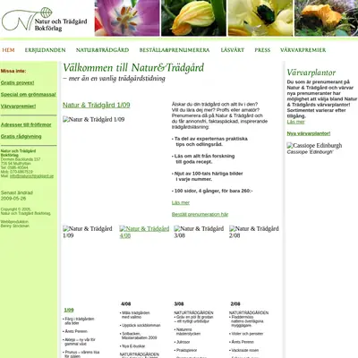 Natur och Trädgård startsida 2009