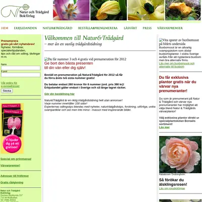 Natur och Trädgård startsida 2012