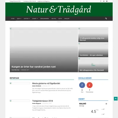 Natur och Trädgård startsida 2018