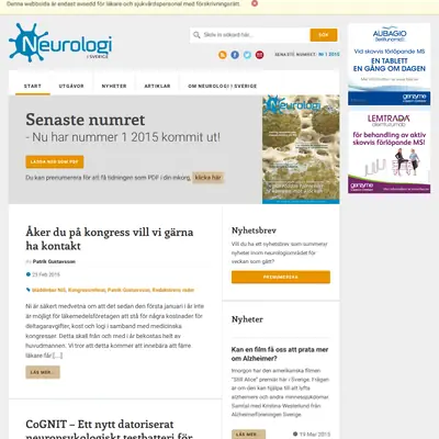 Neurologi i Sverige startsida 2015
