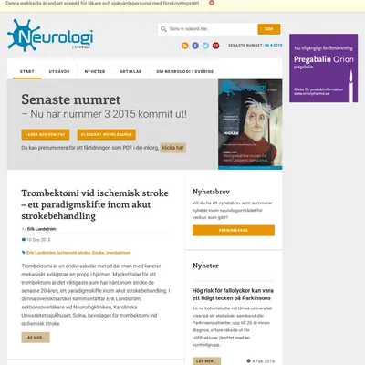 Neurologi i Sverige startsida 2016