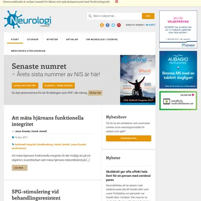 Neurologi i Sverige startsida 2018