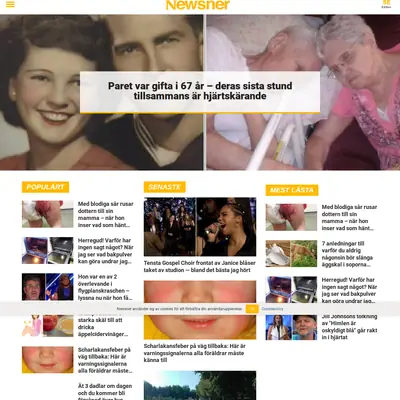 Newsner.com startsida 2018