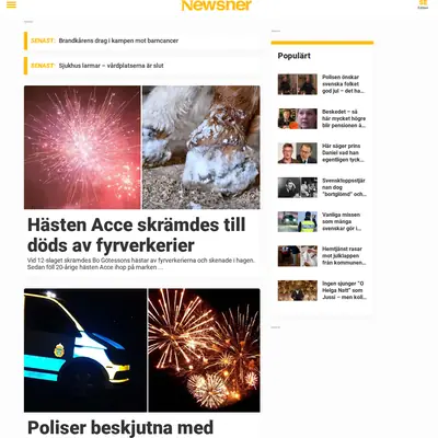 Newsner.com startsida 2022