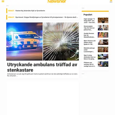 Newsner.com startsida 2024