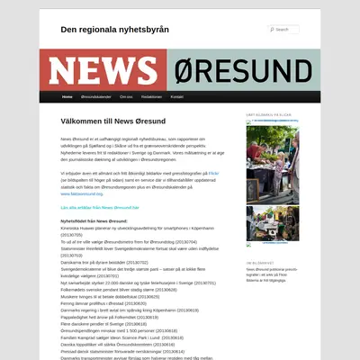 News Øresund startsida 2013