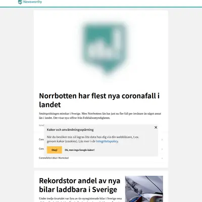 Newsworthy.se startsida 2021