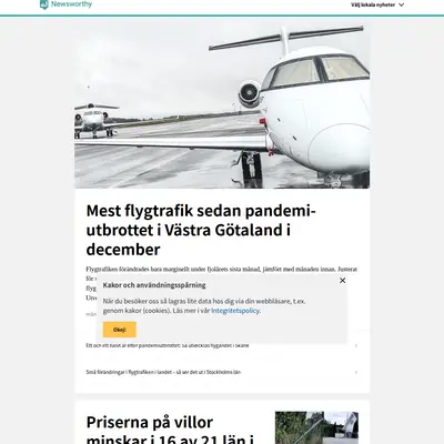 Newsworthy.se startsida 2022