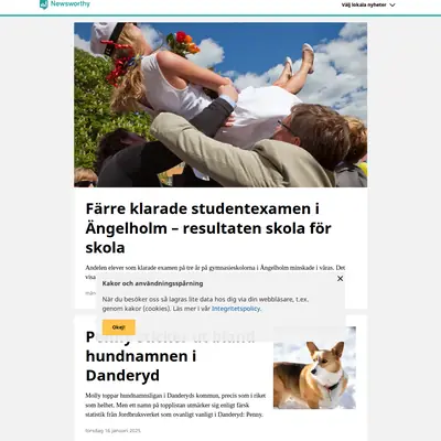 Newsworthy.se startsida 2025
