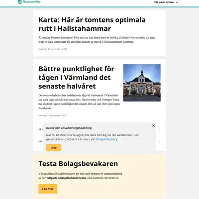 Newsworthy.se startsida 2026